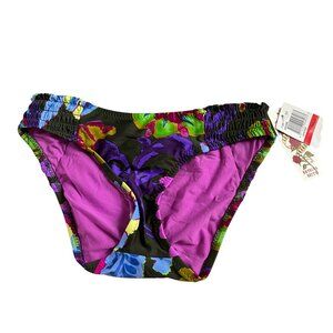 Lucky Brand bikini bottoms XS swimsuit swimwear purple green flowers